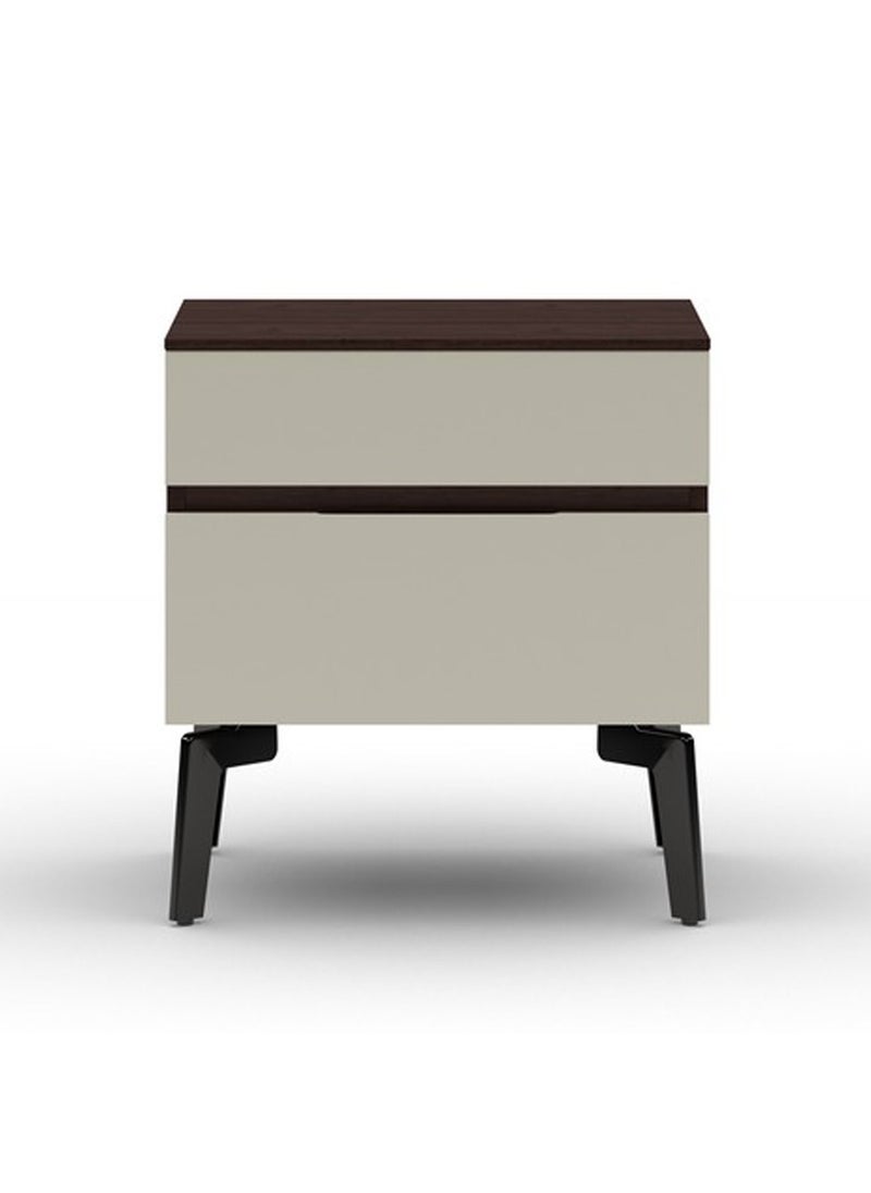 ROYALOAK Royaloak Houston Side Table | Two Drawers | HDF Construction | Elegant High-Gloss Finish | Modern Design | Durable & Long-lasting | Side Table with Storage  - Image 3