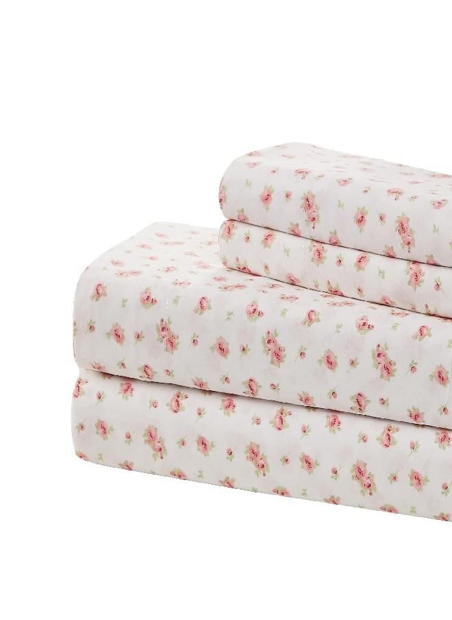 Modern Threads Modern Threads Soft Microfiber Rose Printed Sheets - Luxurious Microfiber Bed Sheets - Includes Flat Sheet, Fitted Sheet with Deep Pockets, & Pillowcases  - Image 1