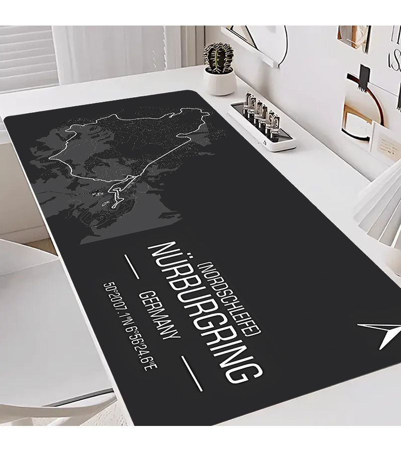 لوحة ماوس للألعاب كبيرة جدًا 60x30 سم، بساط مكتب غير قابل للانزلاق بتصميم خريطة المسار للاستخدام في المكتب مع الكمبيوتر الشخصي. - Image 1