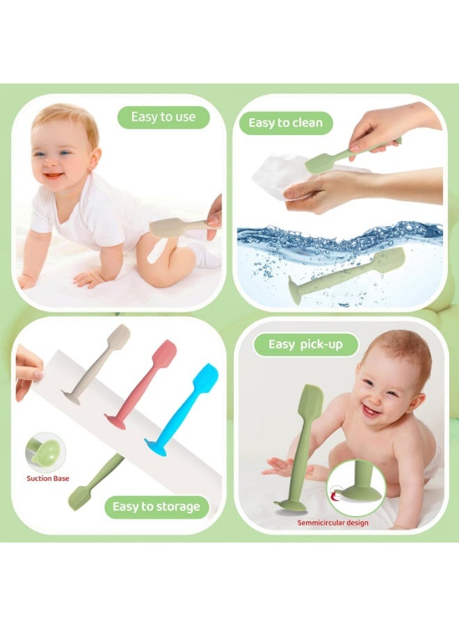 Meetion Diaper Spatula with Case, 3 Pack Baby Diaper Cream spatulas with 3 Storage Boxes, Soft Silicone Diaper Cream Applicator Butt Paste Spatula with Suction Base Full Size - Image 4