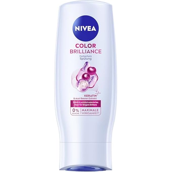 Nivea COLOR BRILLIANCE COLOUR PROTECTION CONDITIONER, MOISTURISING HAIR CONDITIONER WITH KERATIN AND ACAI BERRY EXTRACT, CONDITIONER FOR LONGER COLOUR PROTECTION (200 ML) - Image 1