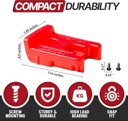 perch 6 Pack Tool Holder for Milwaukee M1818v Cordless Tools Snap Fit Tool Organizer for Milwaukee Drill Holder Wall Mount for Milwaukee Tool Holder with 12 Screws Easy to Install Screw in Lock - Image 3