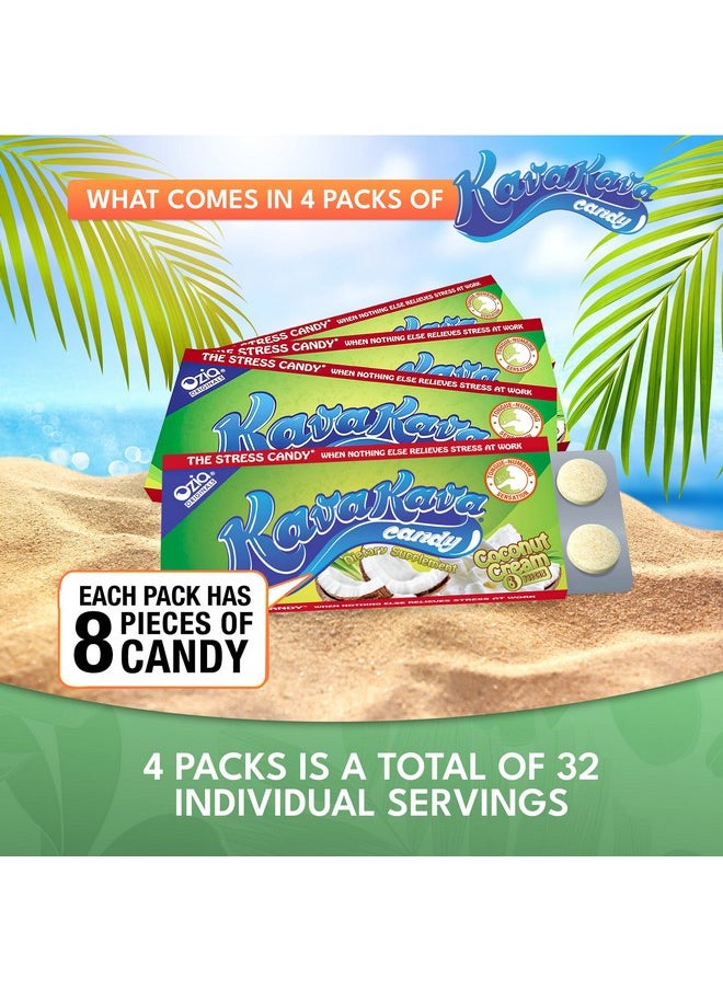 Ozia Originals Kava Kava Candy - 8 Kava Candies Per Pack, Kava Extract Stress Relief Supplement, Natural Kava Root Chill Happy Pill, Encourages Positive Mood - Coconut Cream Flavor, 4 Packs  - Image 3