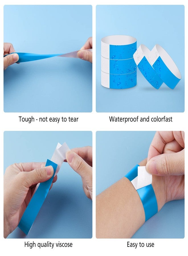 أستارون مجموعة أستارون من 400 قطعة من أساور المعصم الورقية الزرقاء للمناسبات، مناسبة للحفلات والنوادي والحفلات الموسيقية والمهرجانات، مقاومة للماء وخفيفة الوزن - Image 5