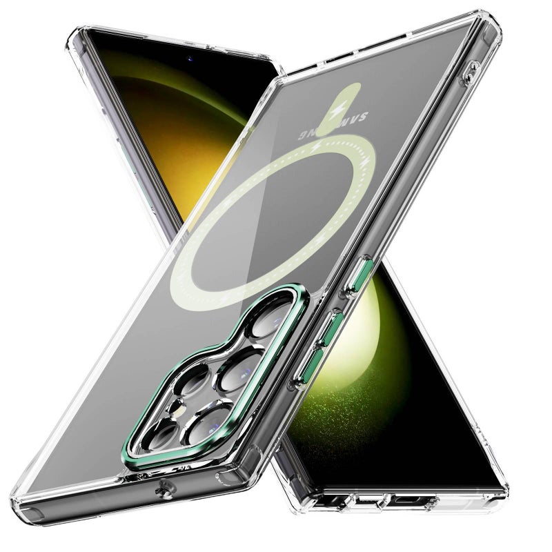 غطاء MagSafe بTPU لـ Samsung Galaxy S23 Ultra باللون وردي مغناطيسي من مادة TPU مع مغناطيس قوي ومقاوم لبصمات الأصابع مع مقاوم للصدمات مع حماية من السقوط للاستخدام المتكرر - Image 3