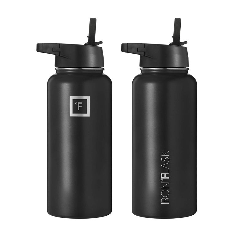 IRON Iron Flask Sports Water Bottle - 32 Oz  3 Lids (Straw Lid)  Leak Proof  Vacuum Insulated Stainless Steel  Double Walled  Thermo Mug  Metal Canteen  - Image 4