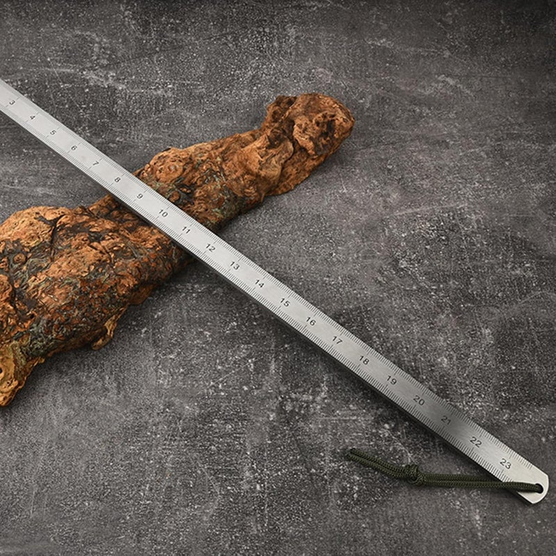 مسطرة معدنية احترافية بغطاء جلدي، بسماكة 5 مم، مع قبضة مريحة، أداة قياس للبناء والرسم الهندسي - Image 5