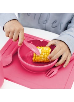 ezpz Happy Utensils - 100% Bpa Free Fork, Spoon & Knife For Toddlers + Preschoolers + Self-Feeding- 24 Months+ - Pink  - Image 2