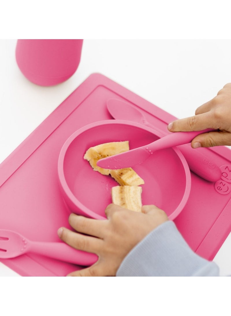 ezpz Happy Utensils - 100% Bpa Free Fork, Spoon & Knife For Toddlers + Preschoolers + Self-Feeding- 24 Months+ - Pink - Image 4