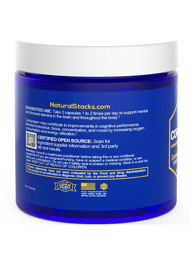 Natural Stacks Cordyceps Mushroom Capsules - 1000mg Cordyceps Extract & 125mg Yerba Mate Extract - 100% Fruiting Body Mushroom Supplement - Supports Brain Energy & Cognitive Performance - 60 Yerba Mate Capsules - Image 5