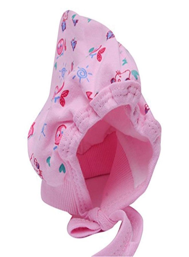 Gilli Shopee Baby Boy's and Baby Girl's Soft Cotton Caps with Tai Knot and Bonnet (Multicolour; 6-12 Months) - Set of 5 - Image 3