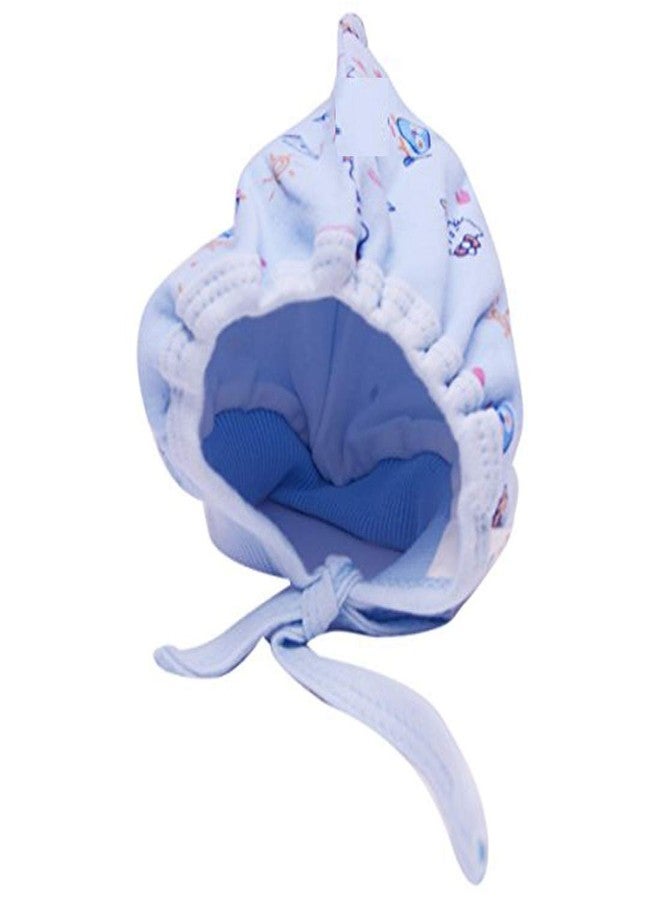 Gilli Shopee Baby Boy's and Baby Girl's Soft Cotton Caps with Tai Knot and Bonnet (Multicolour; 6-12 Months) - Set of 5 - Image 2