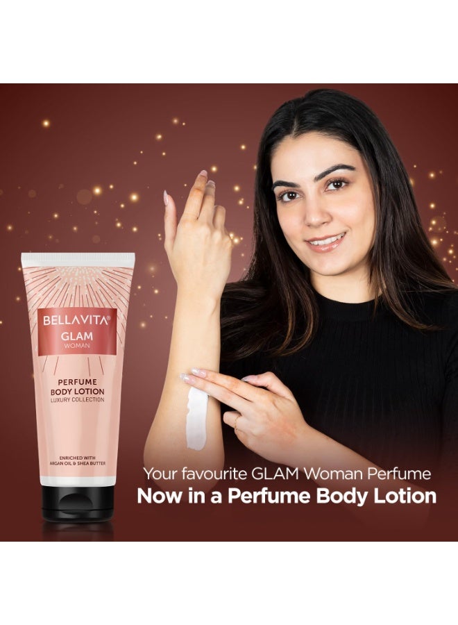 Bella Vita Luxury Glam Woman Perfume Body Lotion for Nourishing, Hydrating, Soft, Supple,Healthy Skin with Argan Oil and Shea Butter 200 Ml - Image 4