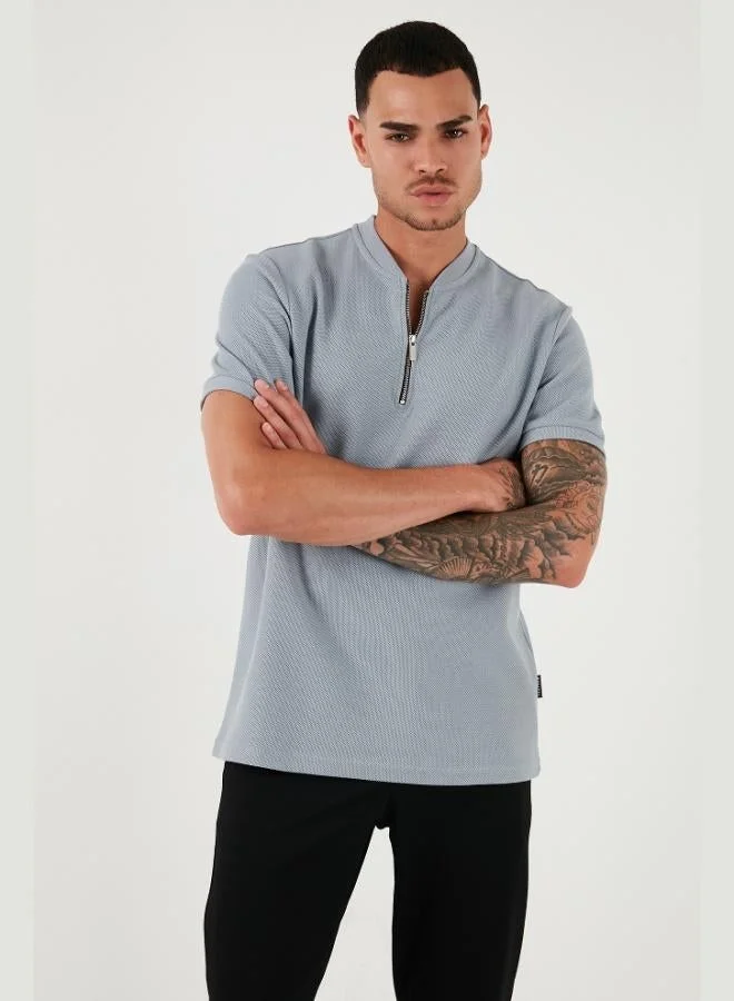 Buratti  Buratti Cotton Regular Fit Half Zipper T Shirt Men's T SHIRT 5902653 for Men | Best Price UAE