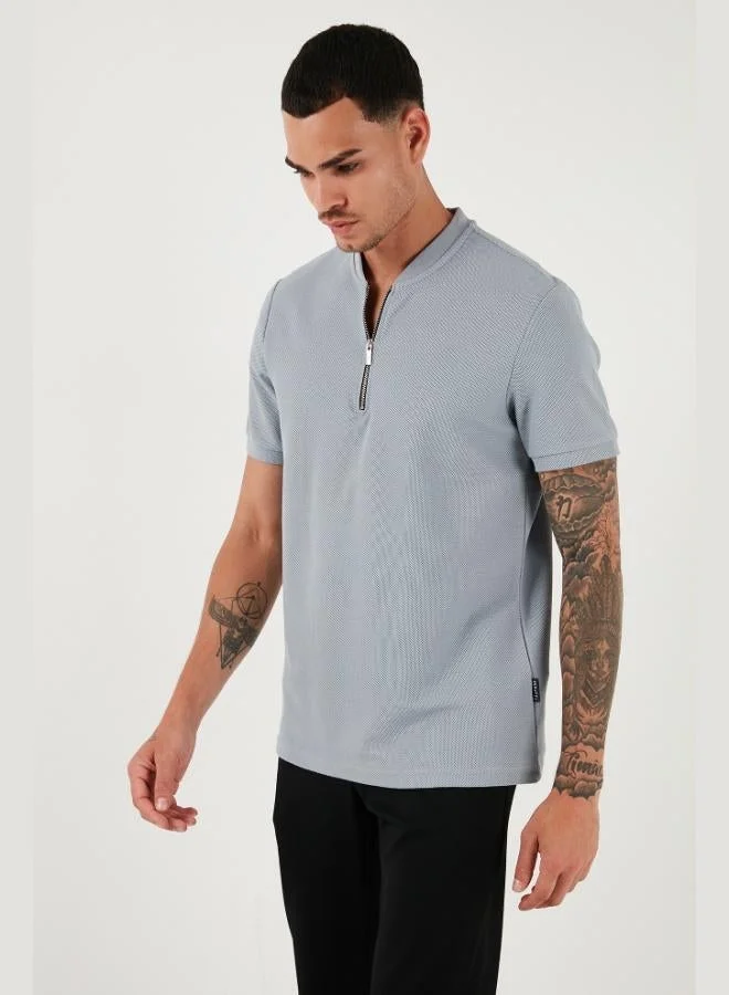 Buratti  Buratti Cotton Regular Fit Half Zipper T Shirt Men's T SHIRT 5902653 for Men | Best Price UAE