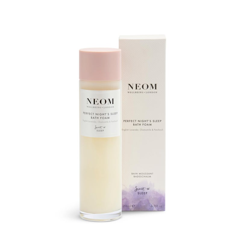 NEOM Perfect Night's Sleep Bath Foam, 200ml I Lavender, Sweet Basil & Jasmine I 100% Natural Fragrances I 16 Other Essential Oils I Soothing Aloe and Sweet Almond Oil I Blended in The UK