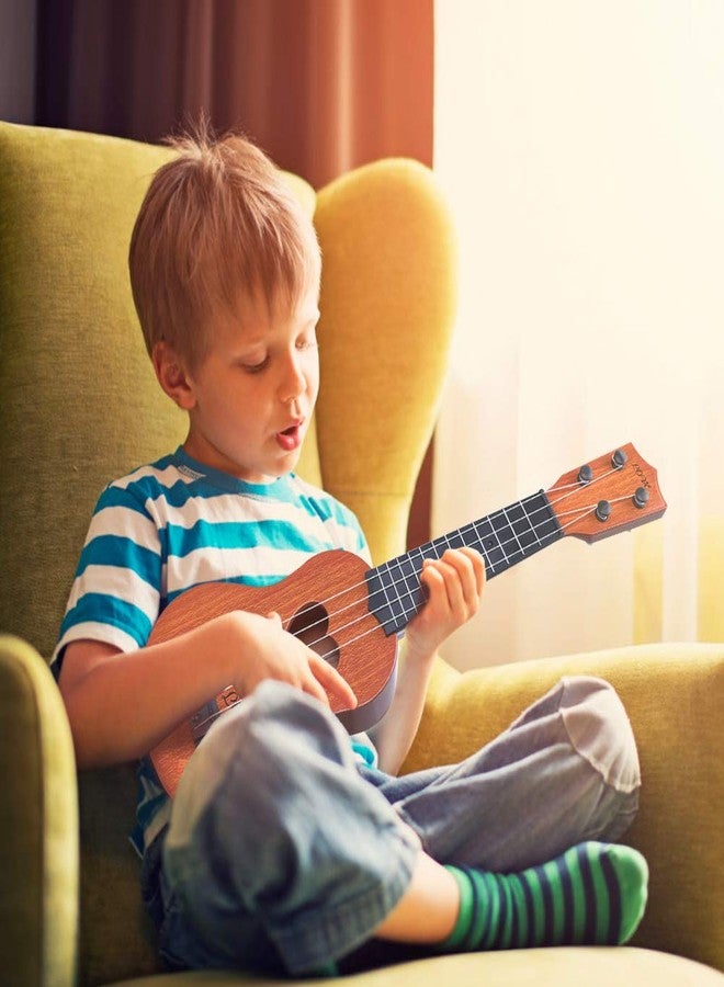 YEZI Classical Ukulele for Kids, Mini Toddler Guitar Toy with Pick, Educational Musical Instrument for Preschool Boys Girls, Early Learning Music Toy for Ages 3 4 5 6+ Years Old, Brown - Image 4