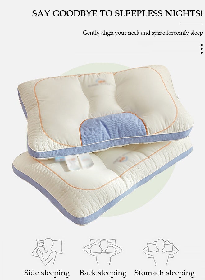DUNISO وسادة مريحة للغاية لتخفيف آلام الرقبة والرأس والكتف، وسادة دعم محيطية للنوم على السرير، وسادة تمدد العمود الفقري العنقي للجانب والظهر والمعدة - Image 4