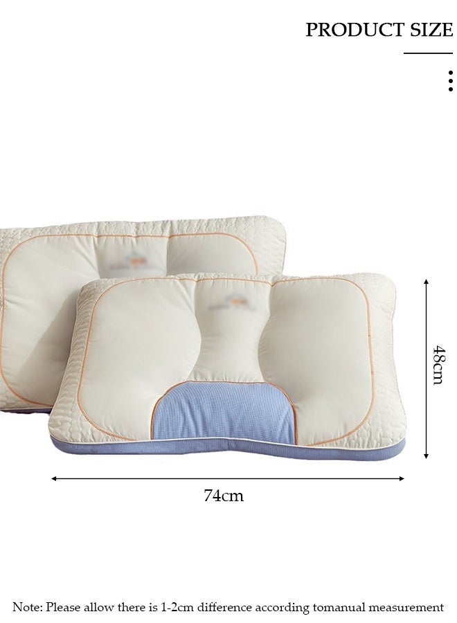 DUNISO وسادة مريحة للغاية لتخفيف آلام الرقبة والرأس والكتف، وسادة دعم محيطية للنوم على السرير، وسادة تمدد العمود الفقري العنقي للجانب والظهر والمعدة - Image 2