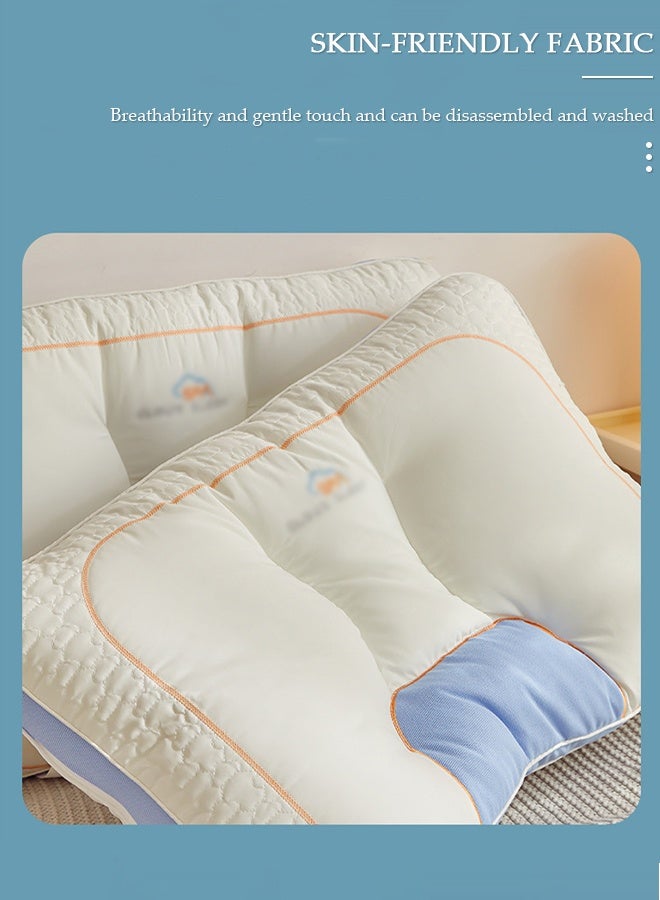 DUNISO وسادة مريحة للغاية لتخفيف آلام الرقبة والرأس والكتف، وسادة دعم محيطية للنوم على السرير، وسادة تمدد العمود الفقري العنقي للجانب والظهر والمعدة - Image 5