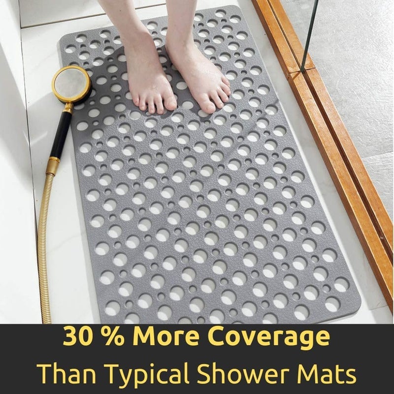 NALACAL Non Slip Shower Mat with Suction Cups and Drain Holes, 30x17 in (75x43 cm) - Image 2