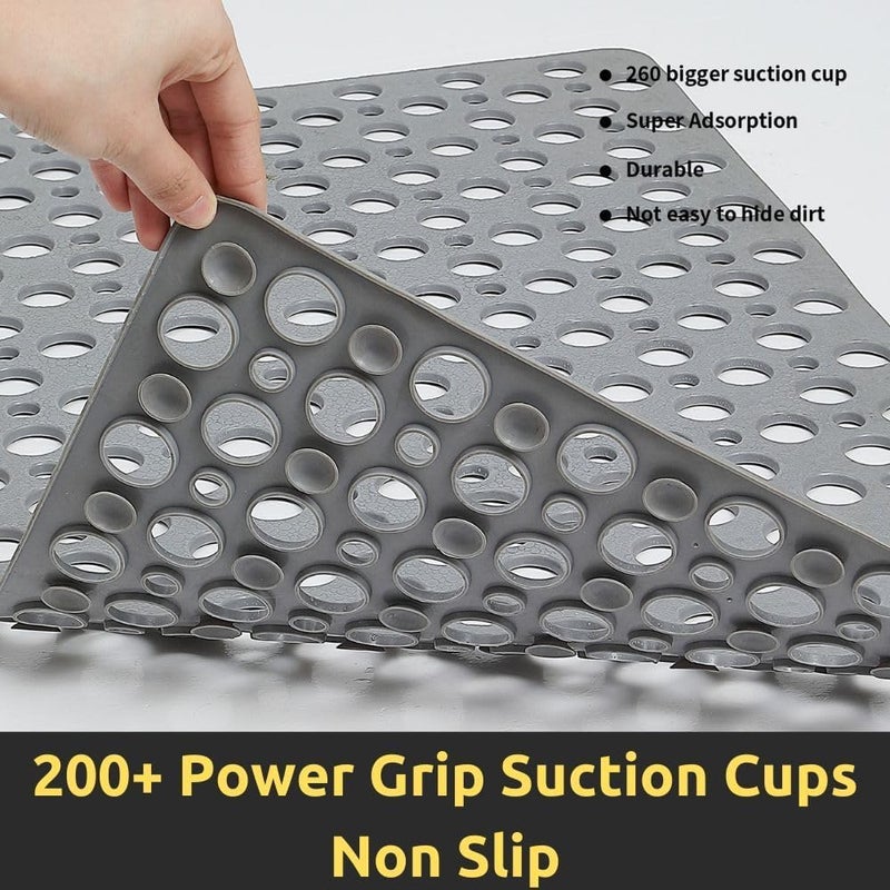 NALACAL Non Slip Shower Mat with Suction Cups and Drain Holes, 30x17 in (75x43 cm) - Image 4