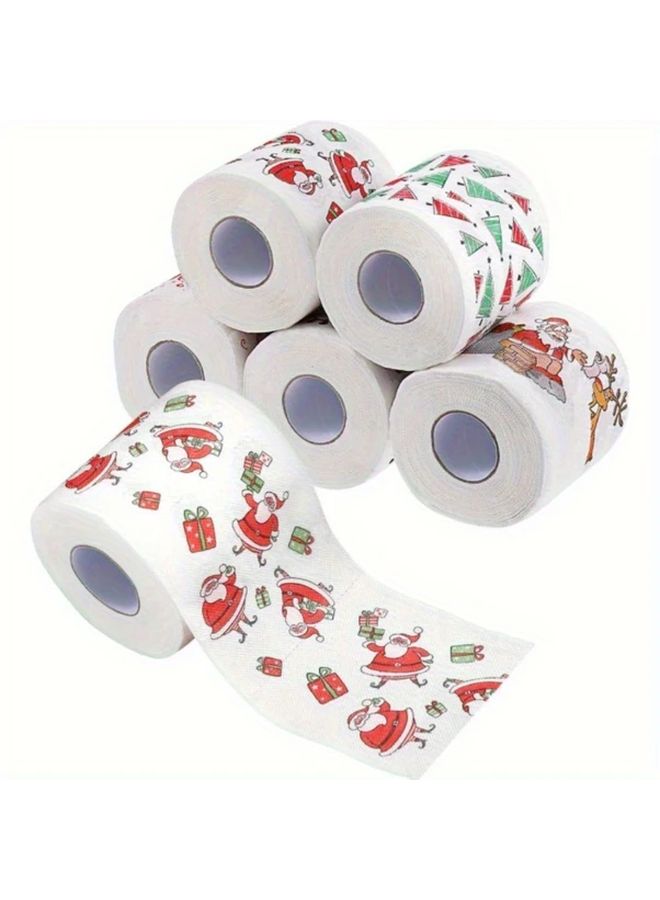 Christmas Theme Toilet Paper Santa Claus Festive Designs Holiday Bathroom Decor - Image 2