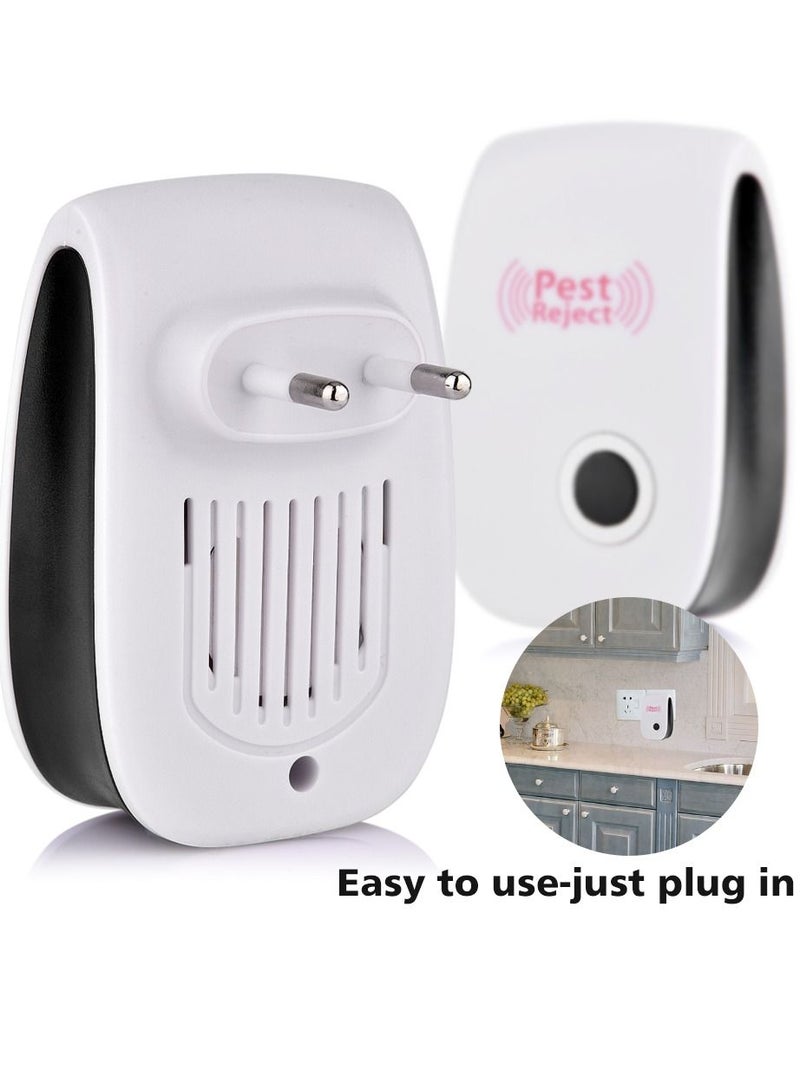 Pest Reject جهاز طرد الآفات الإلكتروني بالموجات فوق الصوتية لطرد الفئران والصراصير والحشرات والجرذان والعناكب والبعوض ومبيد الآفات ومكافحة الآفات المنزلية - Image 1