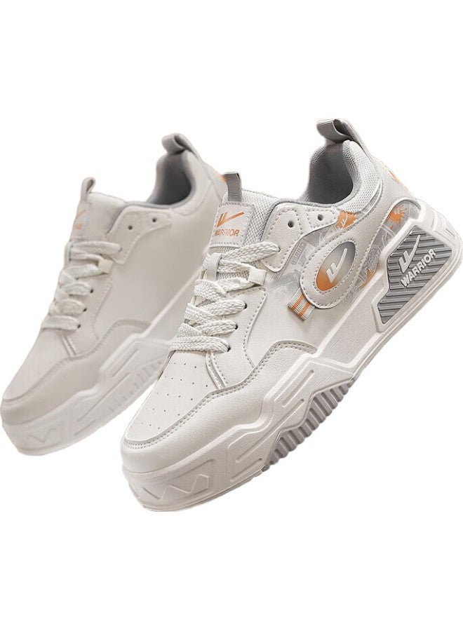 Pull Back Warrior Men'S Casual Shoes Autumn And Winter Men'S Leather Casual Shoes Men'S Thick-Soled Fashion Shoes Men'S Shoes Beige/Gray Size 43 - Image 1