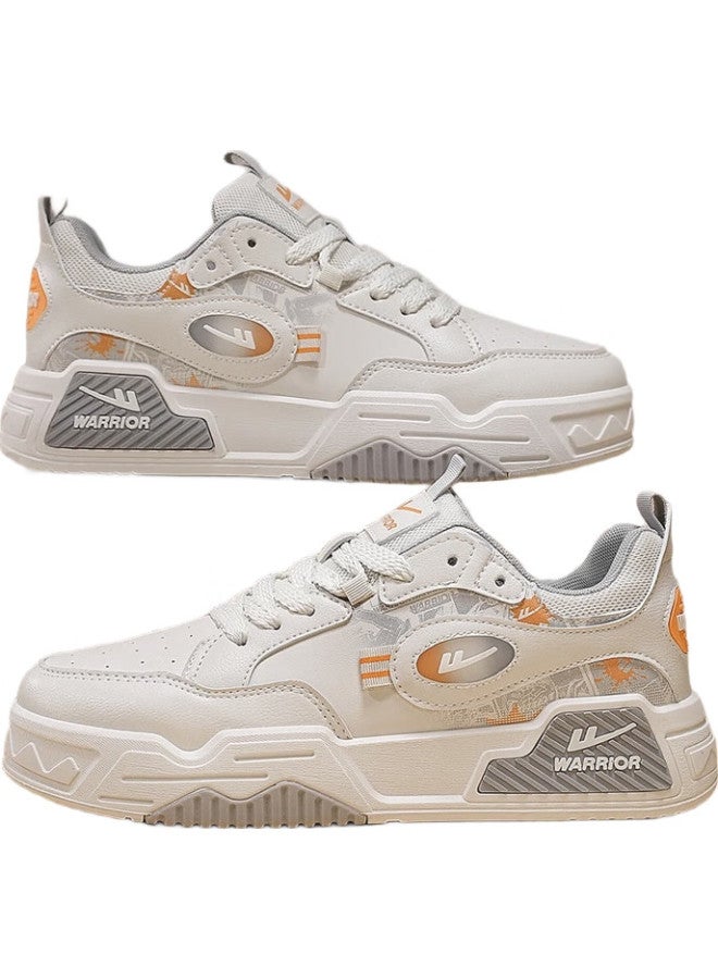 Pull Back Warrior Men'S Casual Shoes Autumn And Winter Men'S Leather Casual Shoes Men'S Thick-Soled Fashion Shoes Men'S Shoes Beige/Gray Size 43 - Image 2