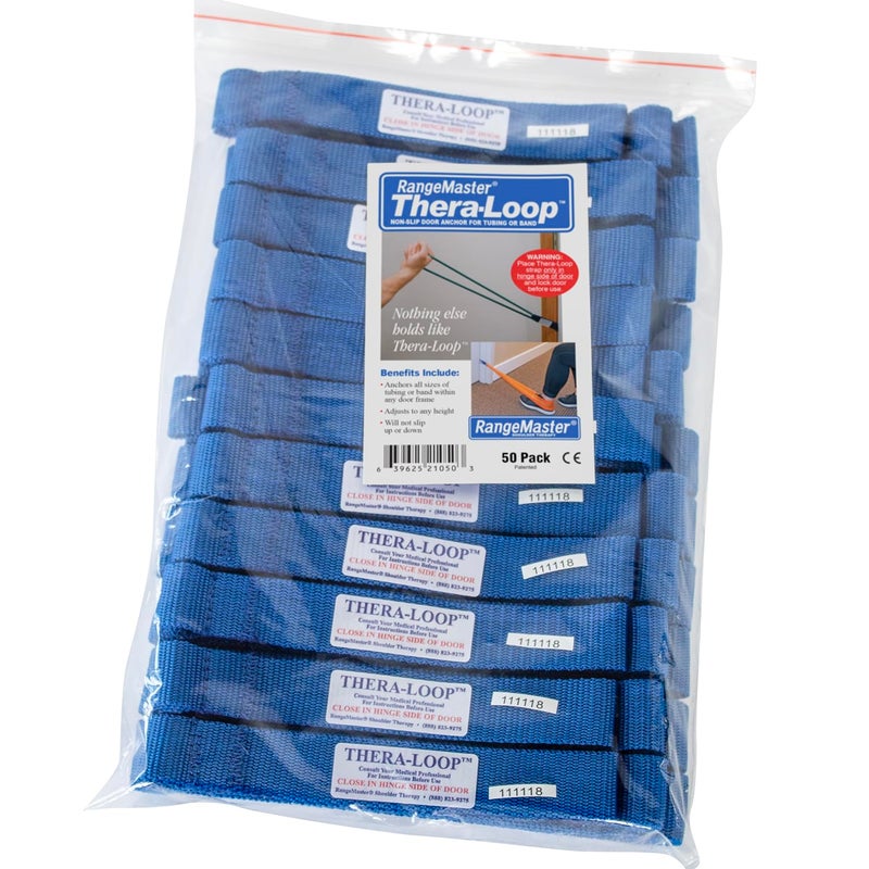 RangeMaster TheraLoop Banding Tubing Door Anchors NonSlip Complements Exercise Bands or Tubes Great for Exercising and Strengthening Activities MultiPurposes Door Anchors 50 pack