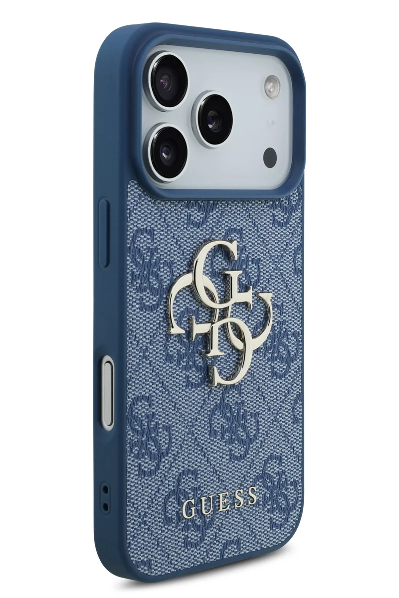 GUESS PU Leather Case with Big 4G & Classic Logo for iPhone 17 Pro Max / Easy Snap-On / Sustainable Packaging / Comfortable Grip / Drop Protection / Slim Profile & Lightweight Design - Blue