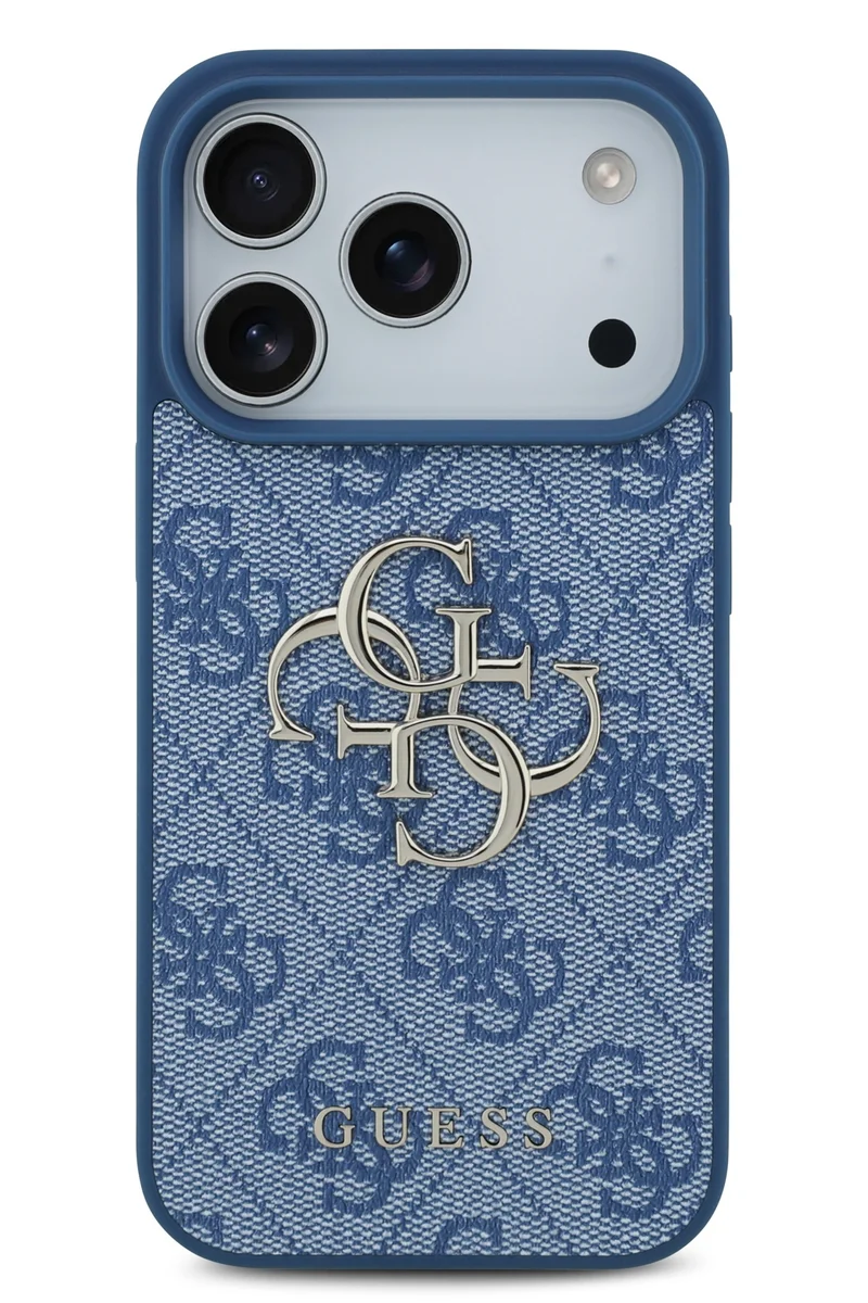 GUESS PU Leather Case with Big 4G & Classic Logo for iPhone 17 Pro Max / Easy Snap-On / Sustainable Packaging / Comfortable Grip / Drop Protection / Slim Profile & Lightweight Design - Blue