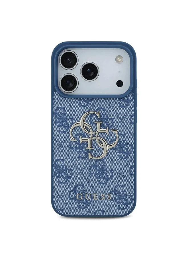 GUESS PU Leather Case with Big 4G & Classic Logo for iPhone 17 Pro Max / Easy Snap-On / Sustainable Packaging / Comfortable Grip / Drop Protection / Slim Profile & Lightweight Design - Blue