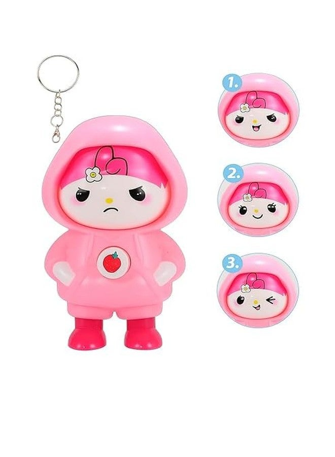 PIERCELL ENTERPRISE Piercell 1pcs Cute Toy Face Changing Keychain - 3 Expression Mood Swing Keychain | Kawaii Cartoon Doll Key Chain for Bags, Backpacks & Gifts for Kids, Teens, Women & Men - Image 4