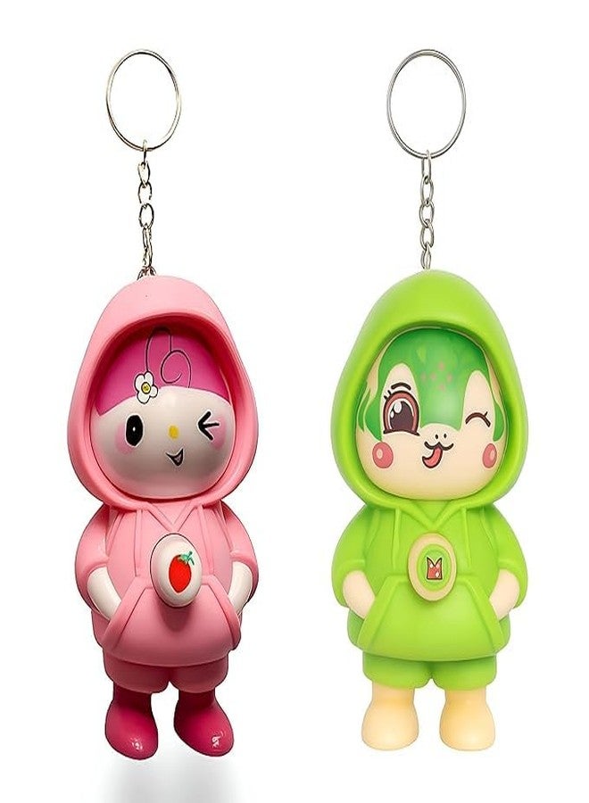 PIERCELL ENTERPRISE Piercell 1pcs Cute Toy Face Changing Keychain - 3 Expression Mood Swing Keychain | Kawaii Cartoon Doll Key Chain for Bags, Backpacks & Gifts for Kids, Teens, Women & Men - Image 1