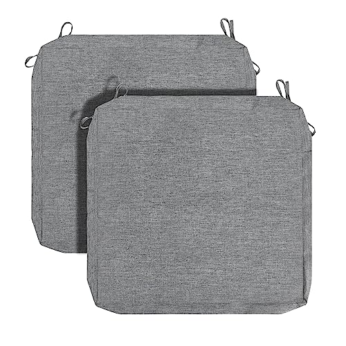 FUNHOME Outdoor Chair Cushion Covers 2 Pack, No Insert! Patio Cushion Covers Replacement 20" x 18" x 4", Water Resistant Chair Cushion Slipcovers, Grey (Covers ONLY) - Image 1