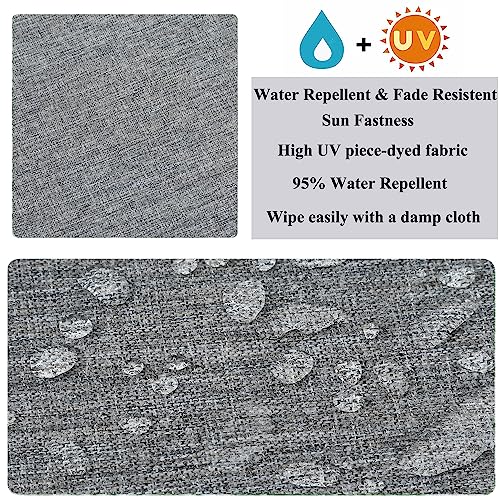 FUNHOME Outdoor Chair Cushion Covers 2 Pack, No Insert! Patio Cushion Covers Replacement 20" x 18" x 4", Water Resistant Chair Cushion Slipcovers, Grey (Covers ONLY) - Image 5