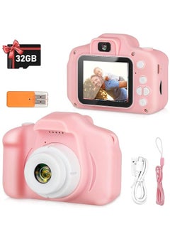 Generic Kids Camera, Birthday Gifts for Girls Age 3-9, HD Digital Video Cameras for Toddler, Portable Toy for 3 4 5 6 7 8 Year Old Girl with 32GB SD Card (Popular, Pink)  - Image 1