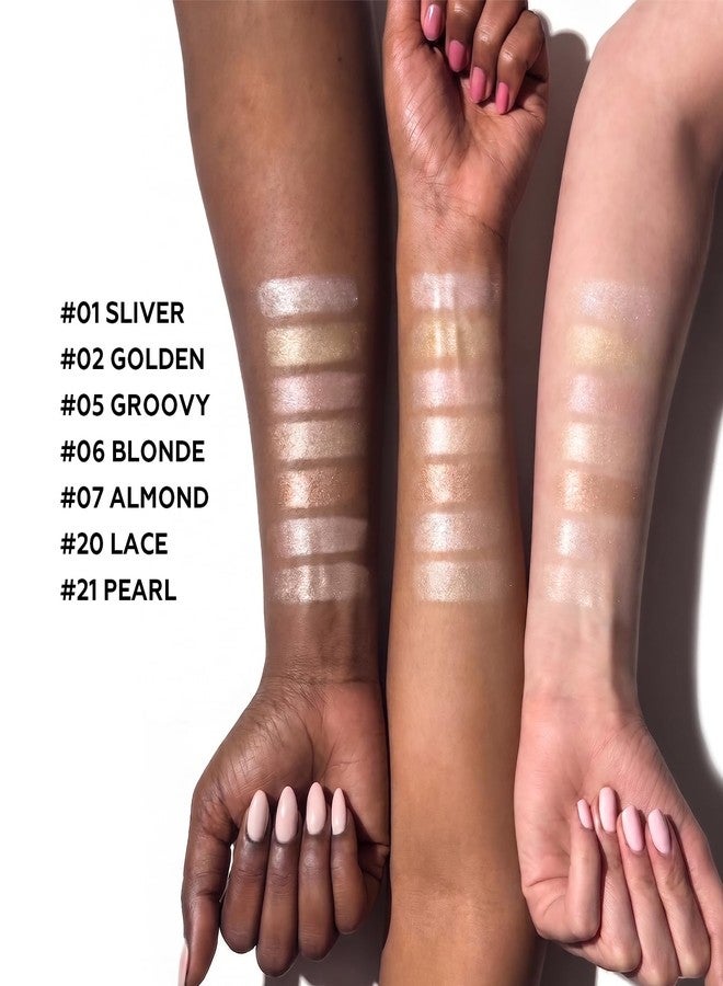 FOCALLURE Cream Highlighter Stick - Shimmer Illuminator Pen, Non-greasy Long-lasting Glow Stick, Lightweight Buildable Makeup for Face & Body, Easy Blending Strobing Cosmetic,LACE - Image 4