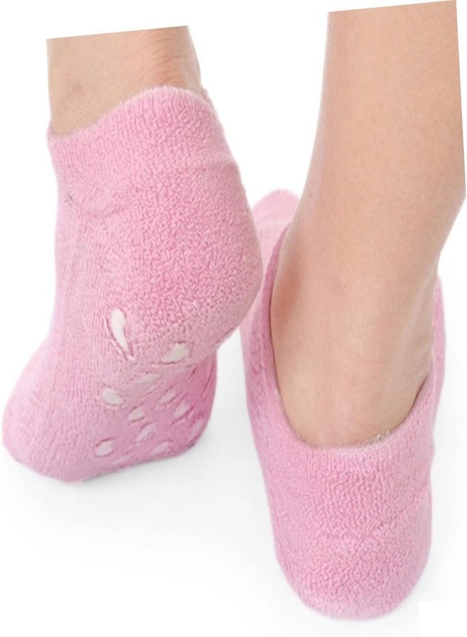 SPEFEZ Silicone Moisturizer Socks Spa Gel Socks Silicone Socks For Cracked Heel Silicone Socks For Women Ultra-Soft Moisturizing Socks with DIY Natural Oil and Vitamin E Repair (Pink) - Image 1