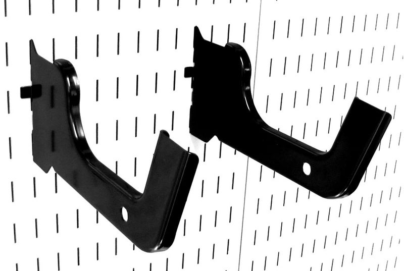 Wall Control Heavy Duty Pegboard Hook Slotted Hook Pair - Slotted Metal Pegboard Heavy-Duty Hooks Pegboard And Slotted Tool Board - Black - Image 1