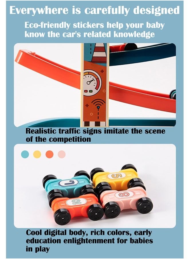 ZCM-HAPPY 6 Layers Kids Sliding Racing Track Toy Car Game Ramp Racer With Car Parking Garage  - Image 2