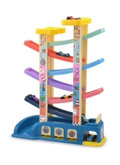 ZCM-HAPPY 6 Layers Kids Sliding Racing Track Toy Car Game Ramp Racer With Car Parking Garage  - Image 1