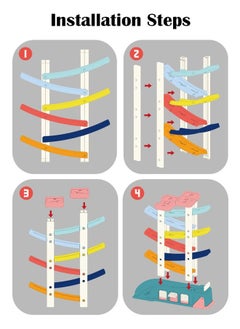 ZCM-HAPPY 6 Layers Kids Sliding Racing Track Toy Car Game Ramp Racer With Car Parking Garage  - Image 4