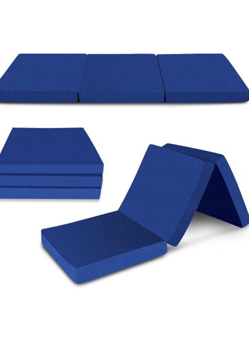 COMFY PORTABLE BLUE VELVET MEDICATED FOLDING MATTRESS 180 X 90 X 10CM - Image 2