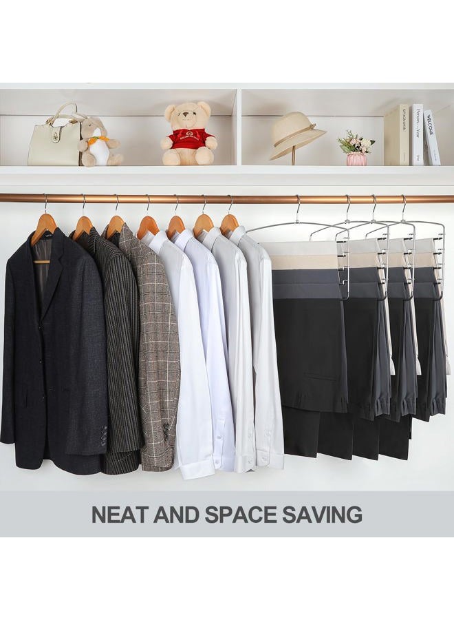 Topia Hanger Pant Hangers Space Saving 3 Pack Yoga Pants Leggings For Closet Non Slip 5 Tier Swing Arm Organizer Trouser Jeans Slack - Ct49B - Image 5