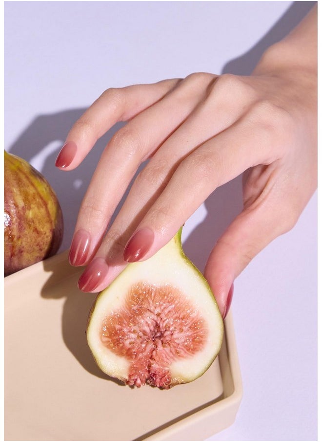 اوهورا شرائح أظافر جل شبه معالجة (N Fig Jam) - تعمل مع أي مصابيح أظافر، بجودة الصالونات، تدوم طويلاً، سهلة الاستخدام والإزالة - تتضمن 2 وسادة تحضير، ومبرد أظافر وعصا خشبية  - Image 2