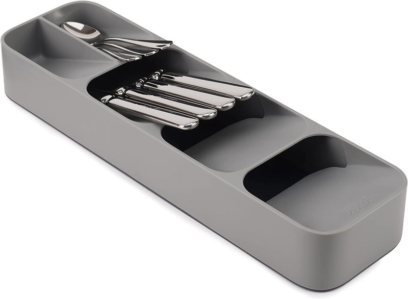 Generic Compact Cutlery Storage Organiser 39cm, Grey, 48337