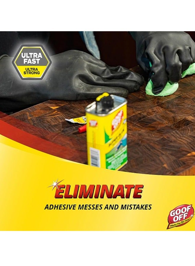 Goof Off FG678 Pro Strength Super Glue Remover 4oz (118ml) Powerful Adhesive Remover for Super Glue, Epoxy & Tough Residue, Multi-Surface Cleaner, Yellow Can - Image 4